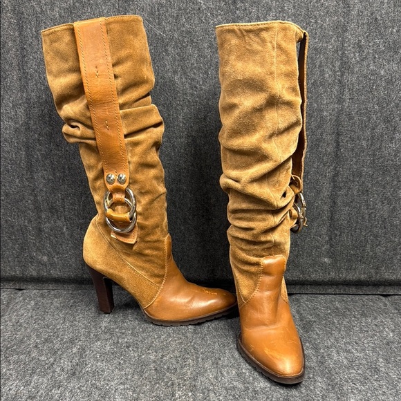 Jessica Simpson Shoes - Jessica Simpson Tan Heeled Boots with Slouchy Design